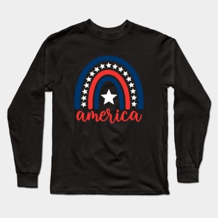 4th Of July America Rainbow Long Sleeve T-Shirt